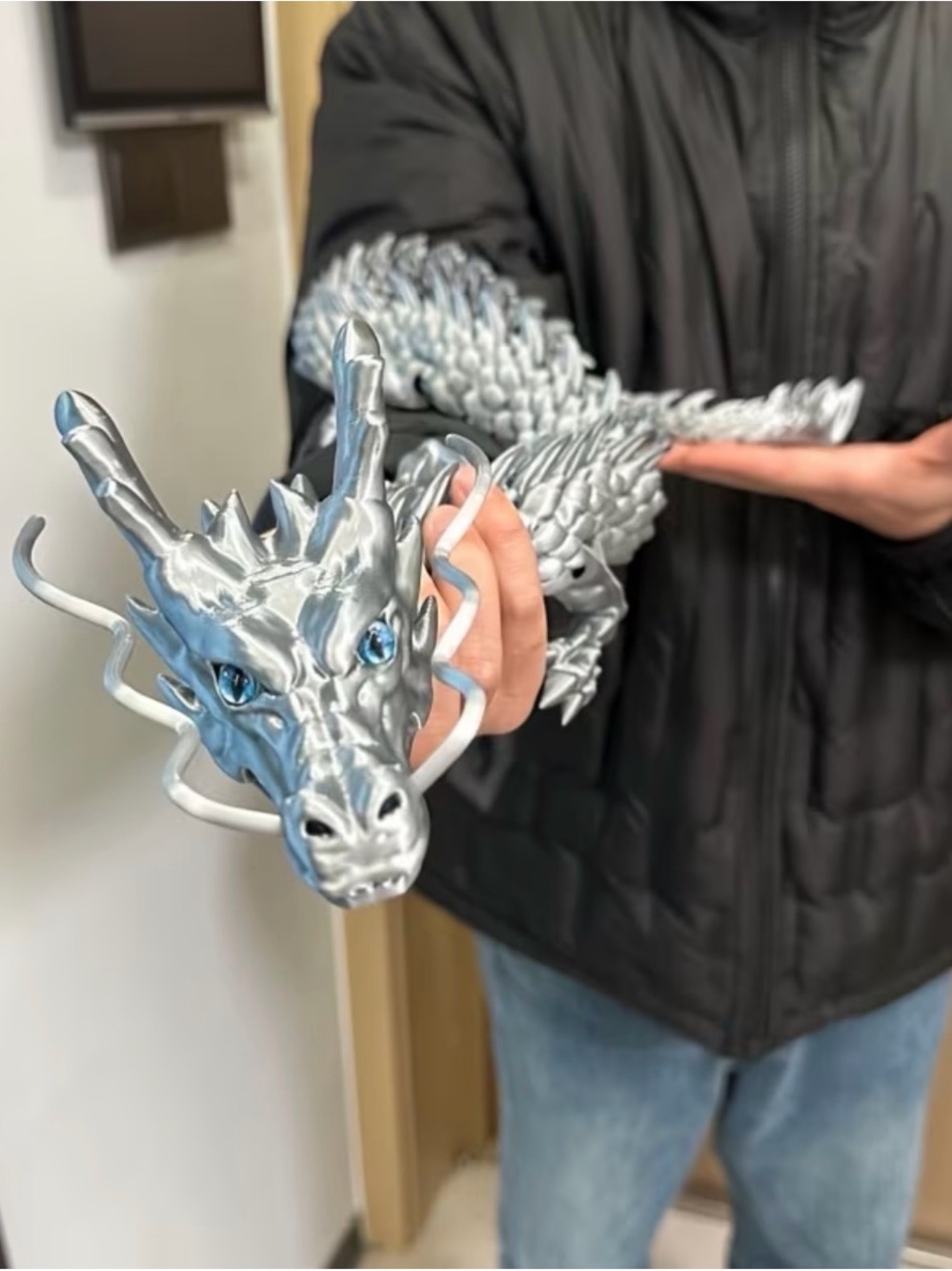 Silver 3D Dragon 35inch